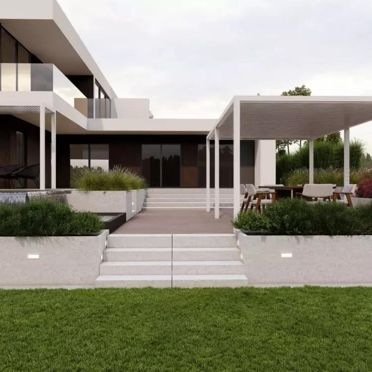 In this design, the terrace becomes the focal point of daily life