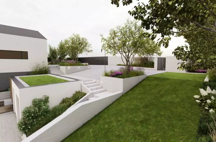 Plants were selected so that they do not require frequent pruning or watering