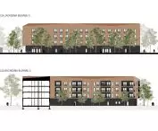 East and west elevations of building C