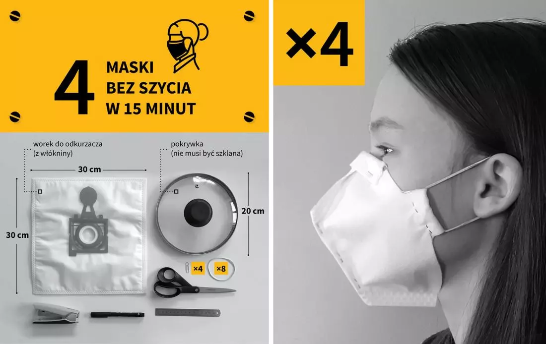 4 maski z worka
do odkurzacza - instrukcja 