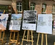 prace nagrodzone i wyróżnione w konkursie na poster ilustrujący wizję wejścia do stacji metra „Dworzec Główny” w Krakowie