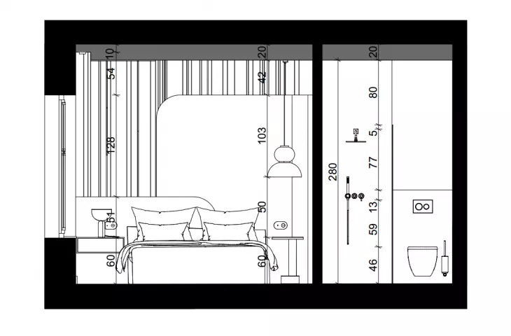 przekrój - pokój hotelowy