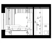 cross-section - hotel room