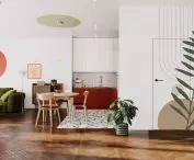 Hidden doors Sara Pro covered with wallpaper give full design possibilities, matching the style of life and taste of the household members.