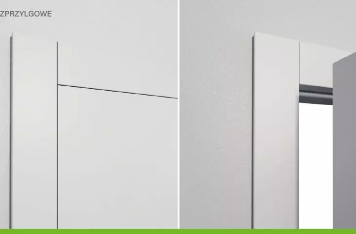 Faceless doors face the door frame, creating a smooth, uniform surface, perfect for modern interiors.