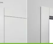 Faceless doors face the door frame, creating a smooth, uniform surface, perfect for modern interiors.