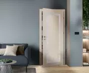 Uvero model in Cashmere decor. The beige shade of the door combined with the modern design provides an elegant and consistent look.