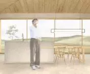 widok na krajobraz z kuchni