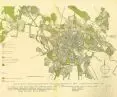 Wrocław. Designed land division. Green areas designed on the basis of existing park and forest complexes - study from 1949.