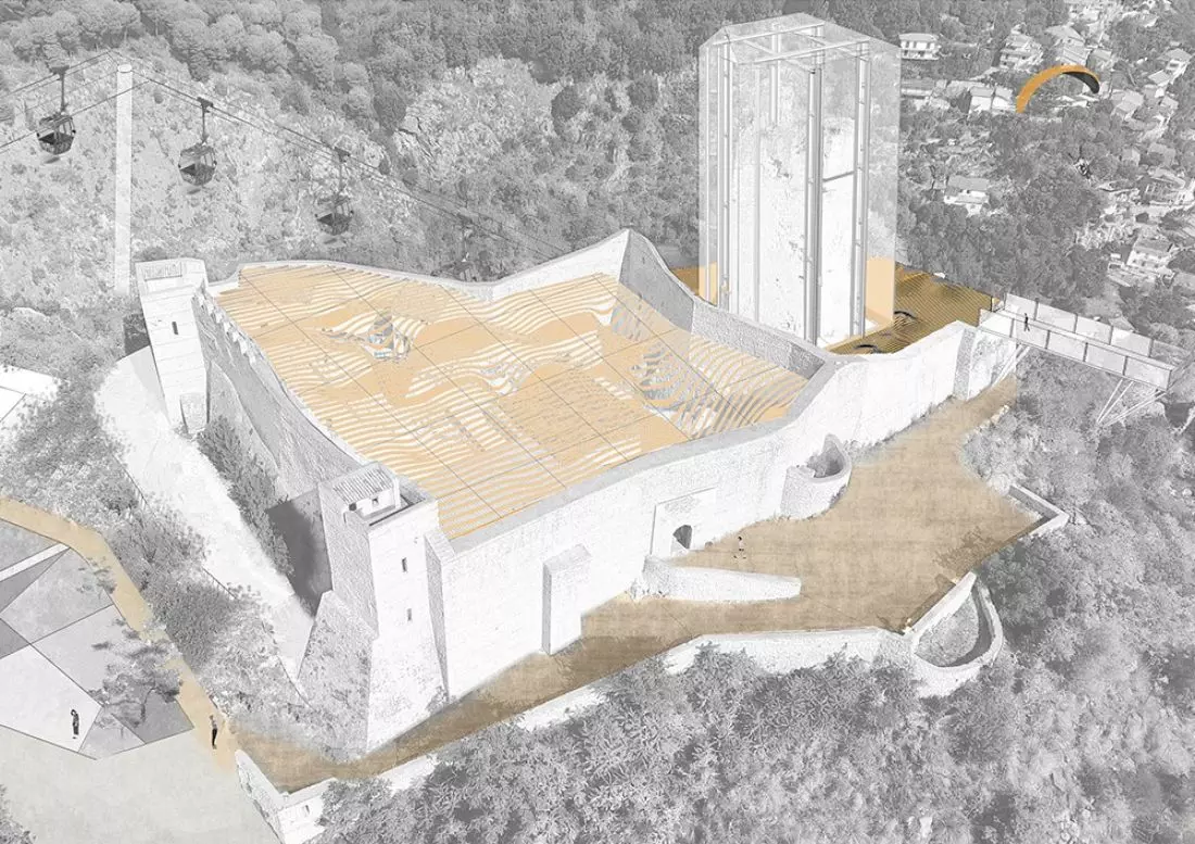Adaptacja zamku Rocca Janula w Cassino we Włoszech