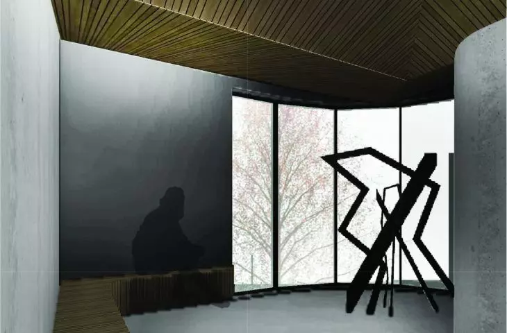 Built-in wooden benches 