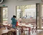 large windows of preschool classrooms