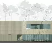 Centrum Inicjatyw Kulturalnych w Komorowie - elewacja południowa