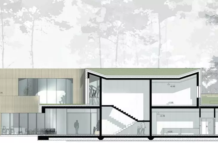 Center for Cultural Initiatives in Komorovo - cross section