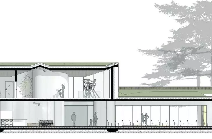 Center for Cultural Initiatives in Komorovo - cross section