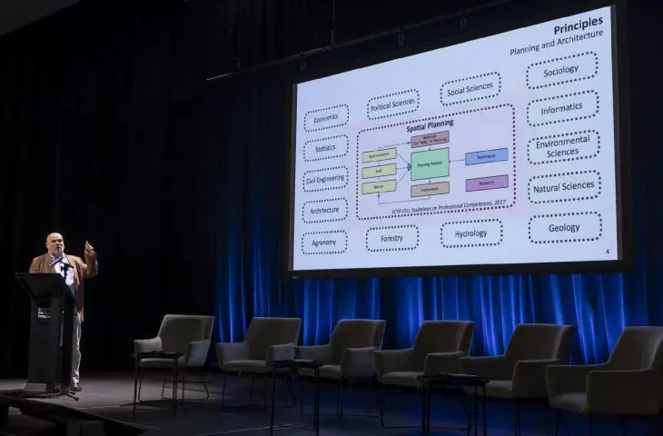 Markus Hedorfer talked about the rules and regulations of spatial and architectural policies