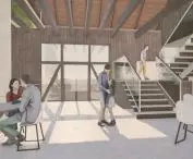 Adaptation and expansion of a Warmian barn - interior visualization