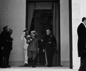 1938: król Włoch Wiktor Emanuel III opuszczający Pawilon Polski