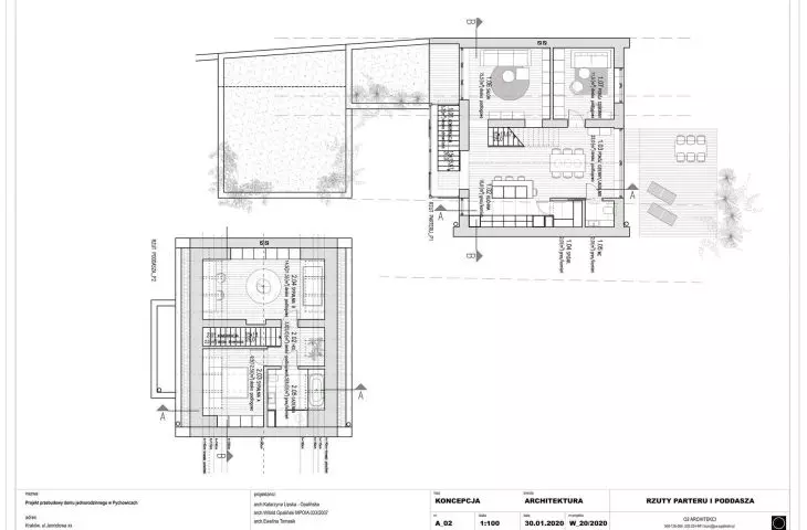 First floor and attic plan