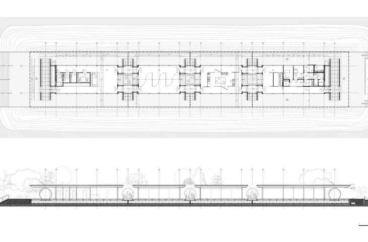 pavilion - plan and cross-section