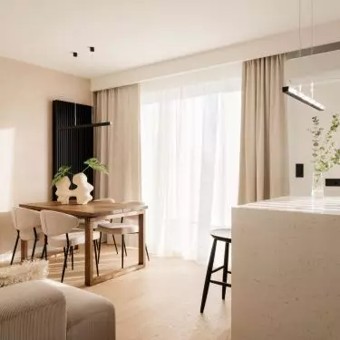 80-square-meter apartment for a couple in Warsaw's Siekierki district