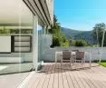 Terrace made of Dekard composite boards on aluminum joists
