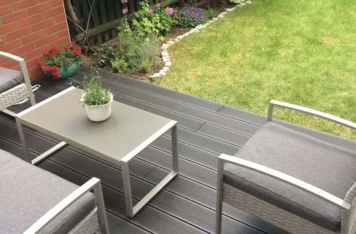 Terrace of Gardin Plus composite boards on aluminum joists - Polish implementation