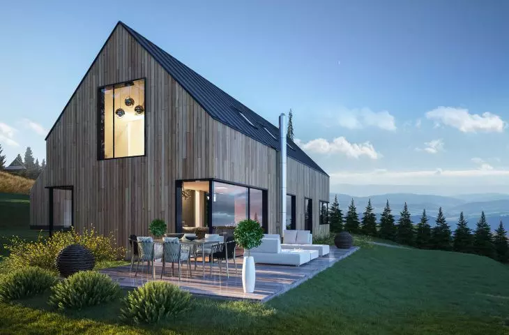Modern barn on the hill