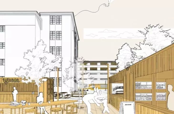 visualization - view of the food court area