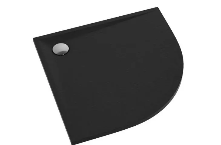 Libra Black Stone half-round shower tray