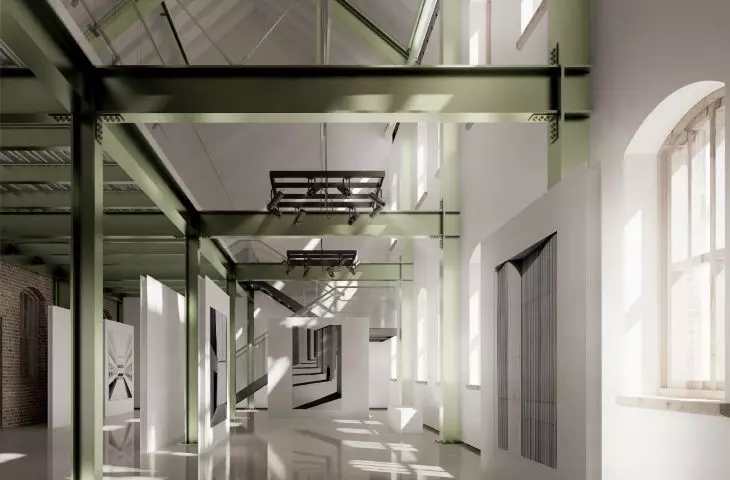 exhibition space in a historic building