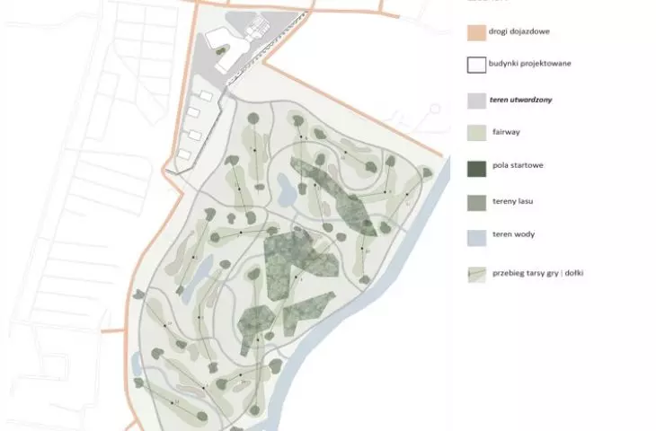 conceptual projection of the recreational and service complex of the golf course