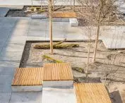 The square in front of the Warsaw Architecture Pavilion ZODIAK