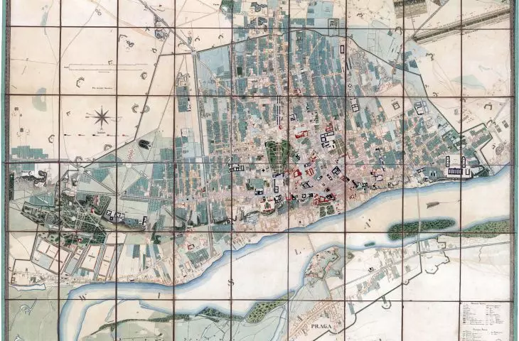 moc zieleni — sady, ogrody, parki; Warszawa, plan miasta i fortyfikacji 1829–1831, Korpus Inżynierów Wojskowych
