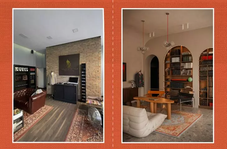 interior before and after renovation