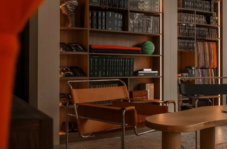 arcades with material samples