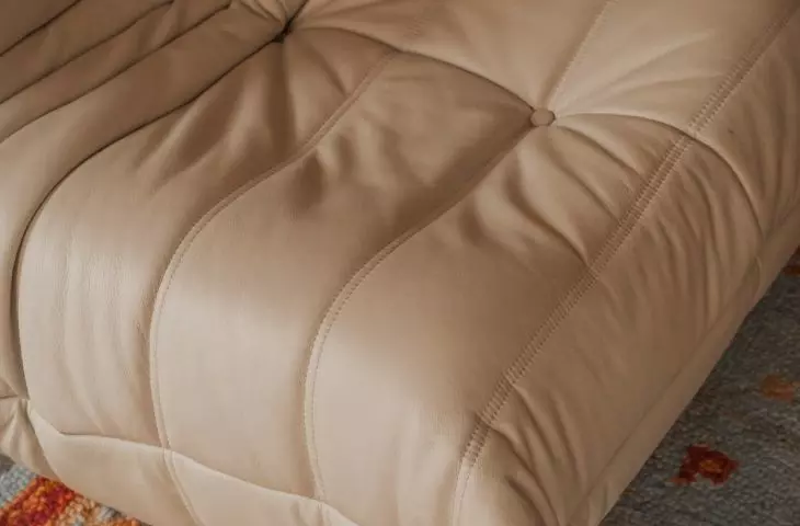 detail of the Togo sofa designed by Michel Ducaroy