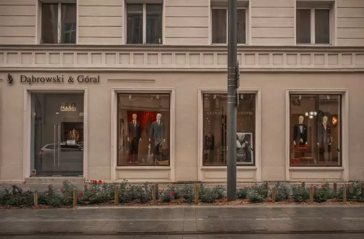 large storefronts along Ratajczaka Street reveal what awaits inside