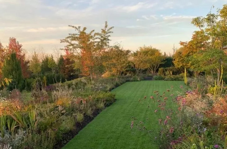 Garden in Genolier, geometric elements