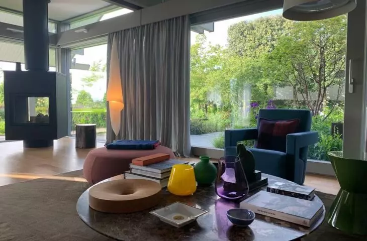The garden at Genolier, view from the living room