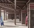 The structure of the center is made of bamboo