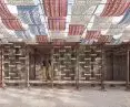 Atrium covers patterned fabrics