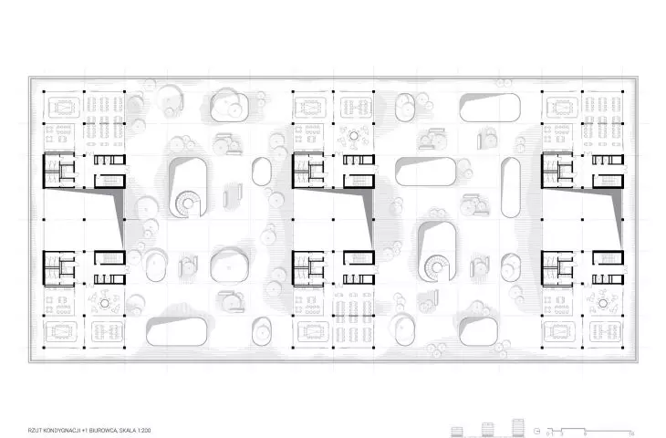 plan of the +1 storey of the office building