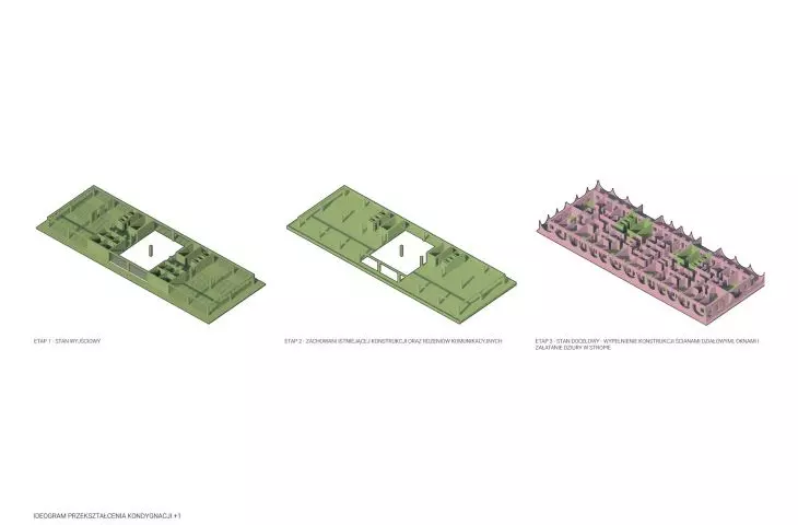 ideogram of the transformation of the +1 storey