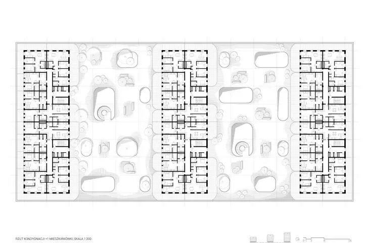 floor plan +1 of the apartment building
