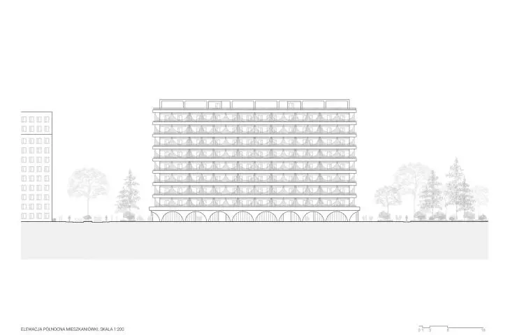 north elevation of residential building