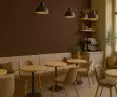 Modern coffee shop with coffee accents