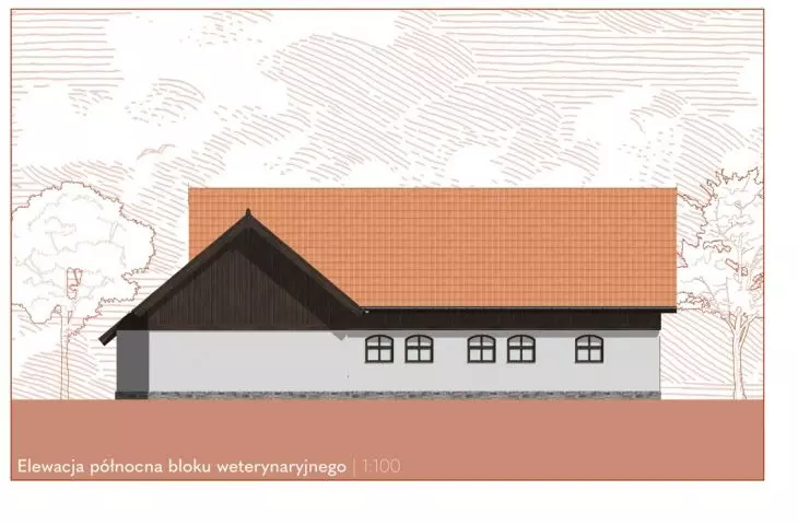 elewacja północna bloku weterynaryjnego