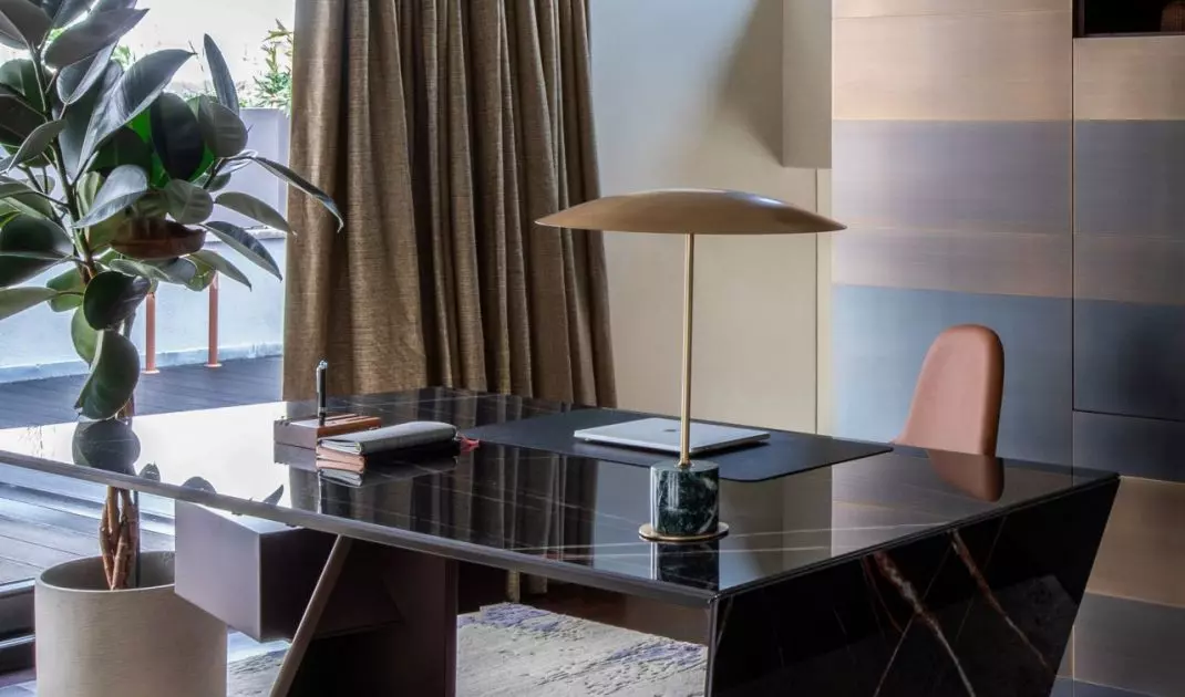 All furniture, light fixtures, fabrics and carpets were designed in Isabela Gómez's studio and made by European artisans