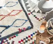 Mexican-inspired, colorful carpets